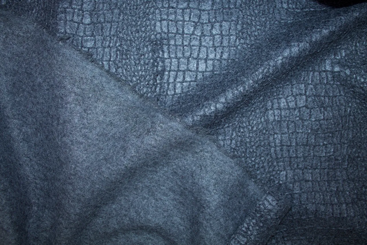 3 3/4 yards of Python Texture Double Faced Wool Knit - Gray