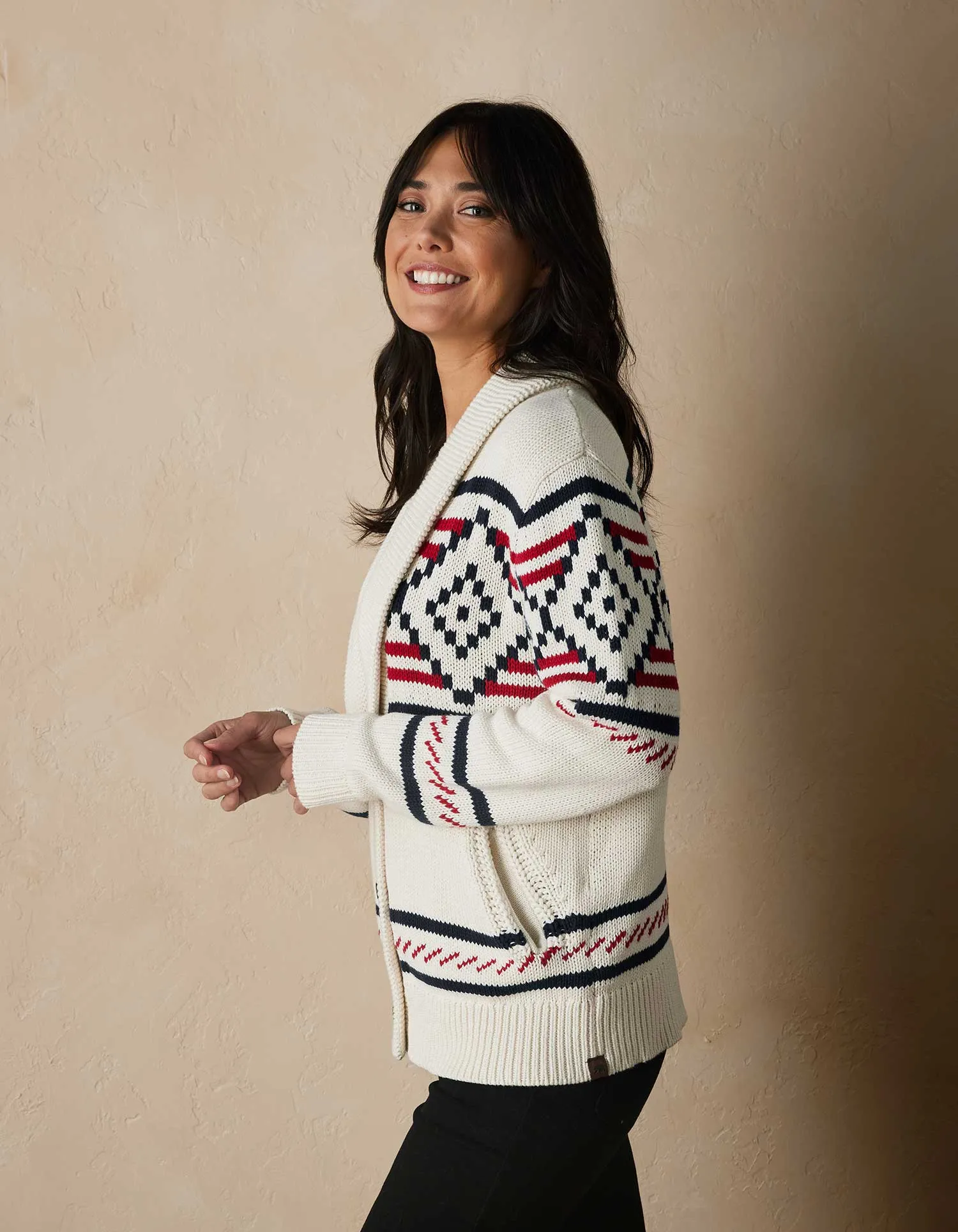 Alpine Heritage Cardigan in Cream Multi