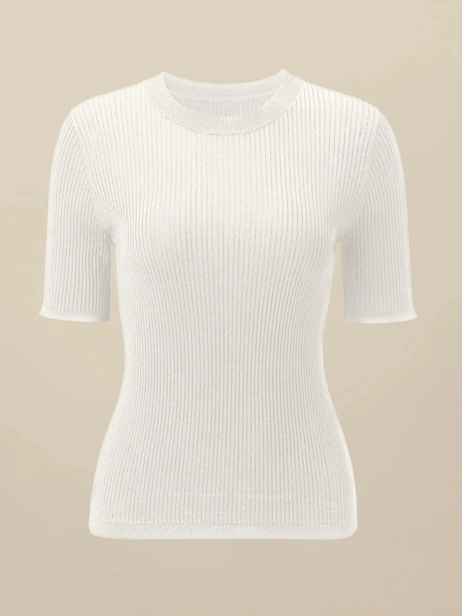 Amoretu 100% Lyocell Ribbed Knit Slim Fit Top