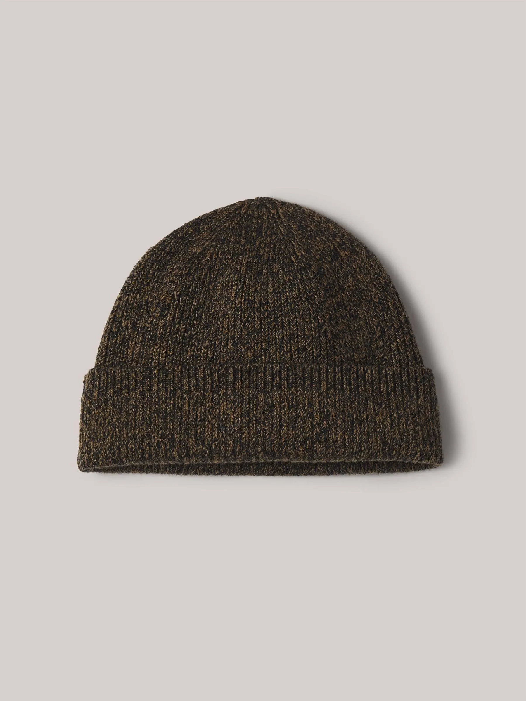 Antique/Black Marl Cotton Rib-Knit Watch Cap