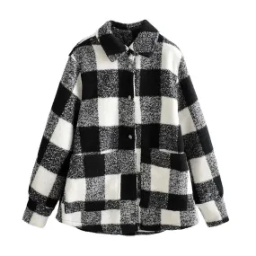 Black and White Plaid Jacket - Perfect for Fall and Winter