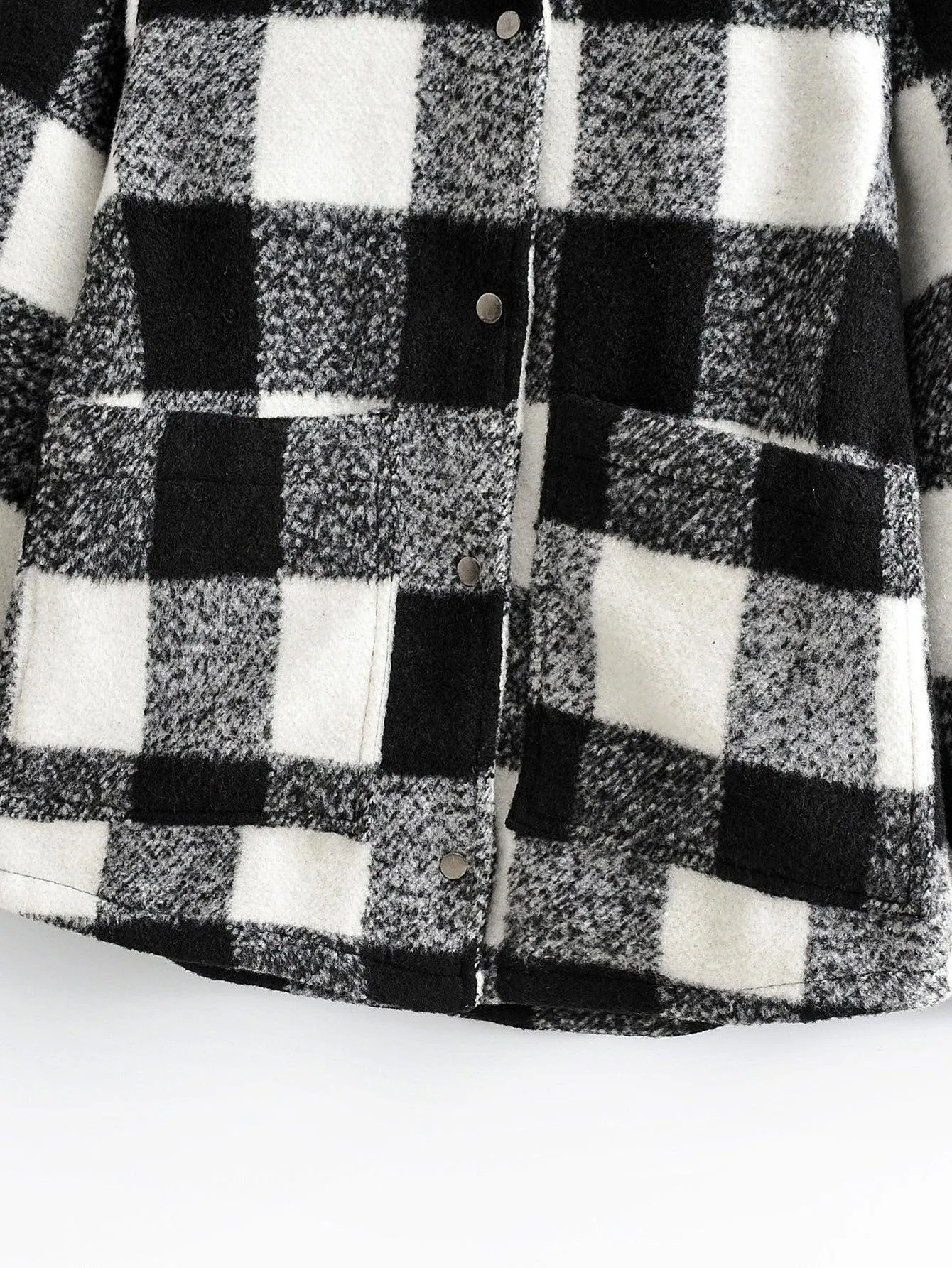 Black and White Plaid Jacket - Perfect for Fall and Winter