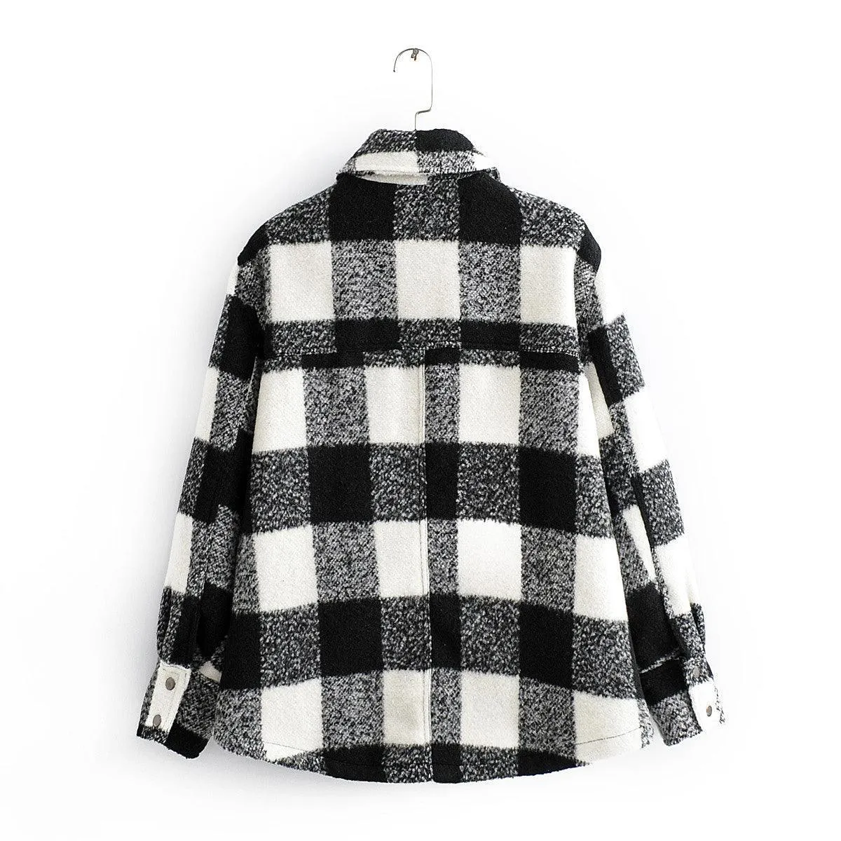 Black and White Plaid Jacket - Perfect for Fall and Winter