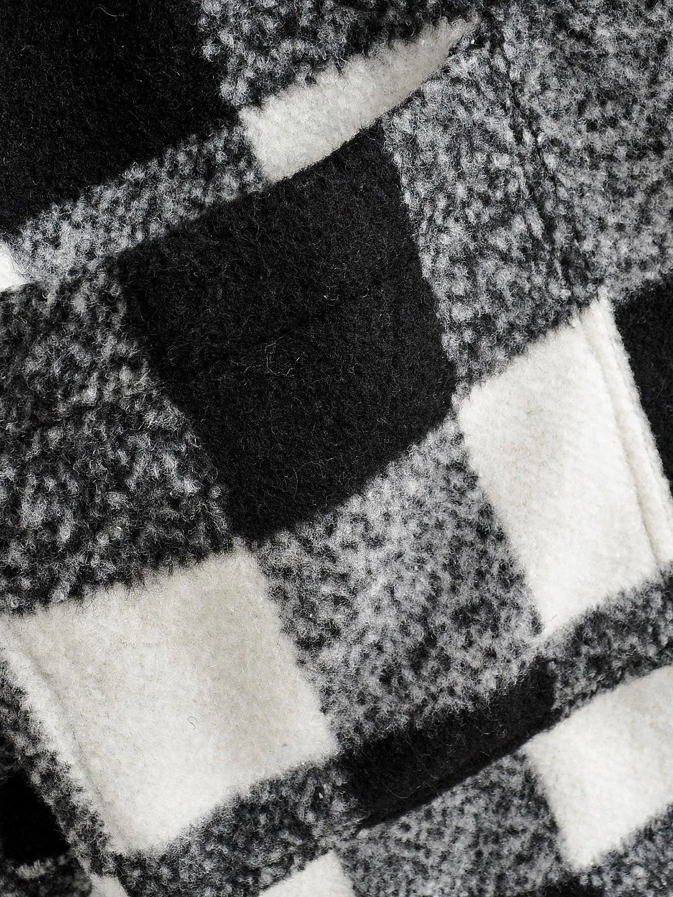 Black and White Plaid Jacket - Perfect for Fall and Winter