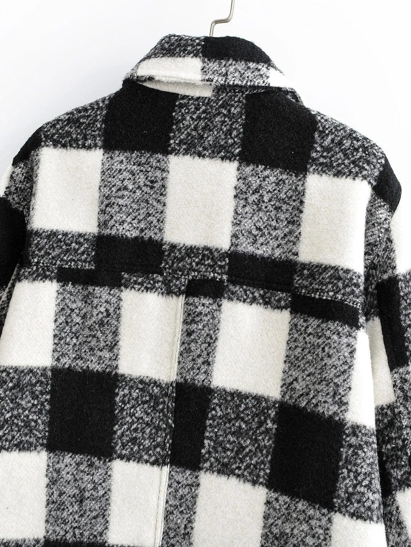 Black and White Plaid Jacket - Perfect for Fall and Winter