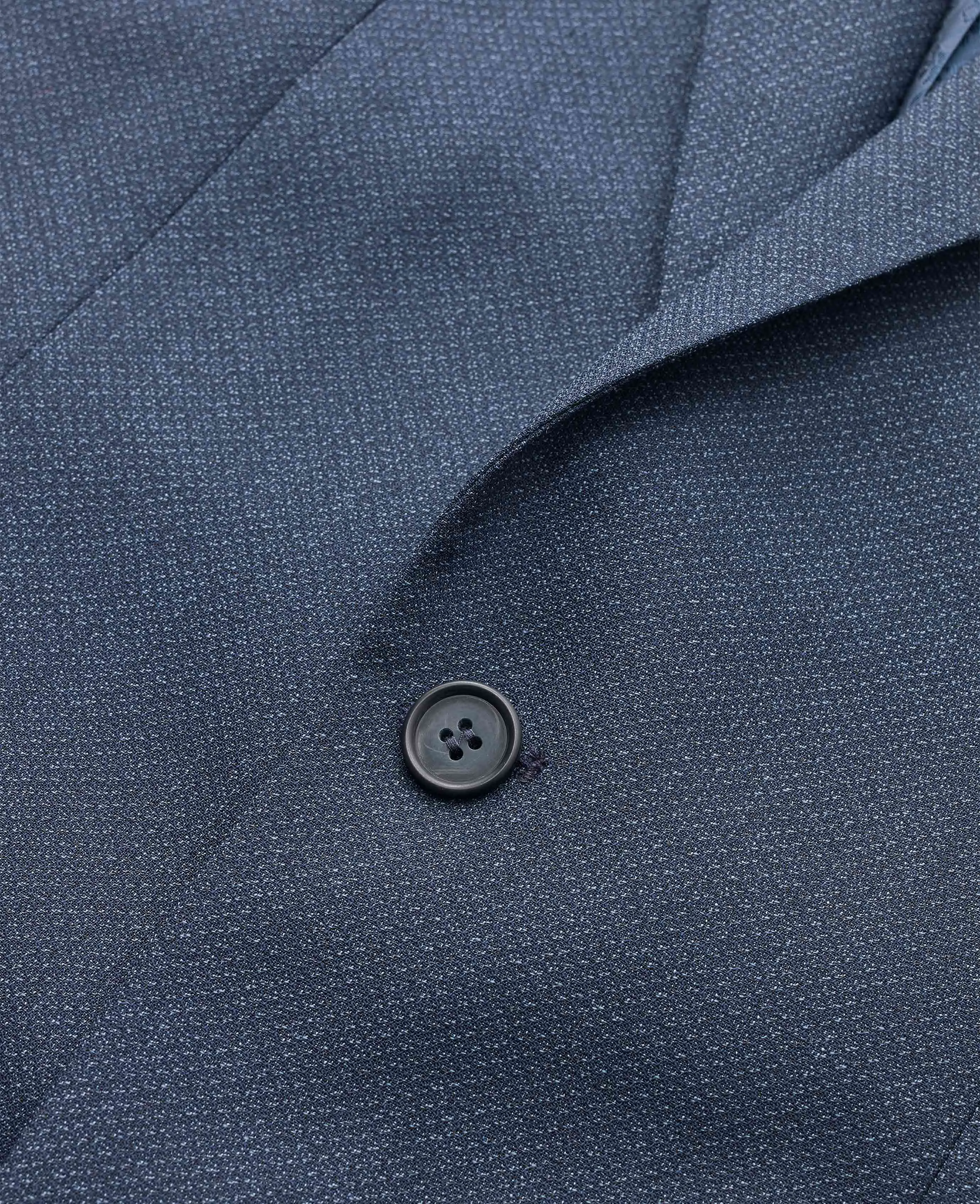 Blue Wool-Blend Micro Pattern Jacket