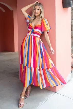 Bring Her To Life Rainbow Print Maxi Dress