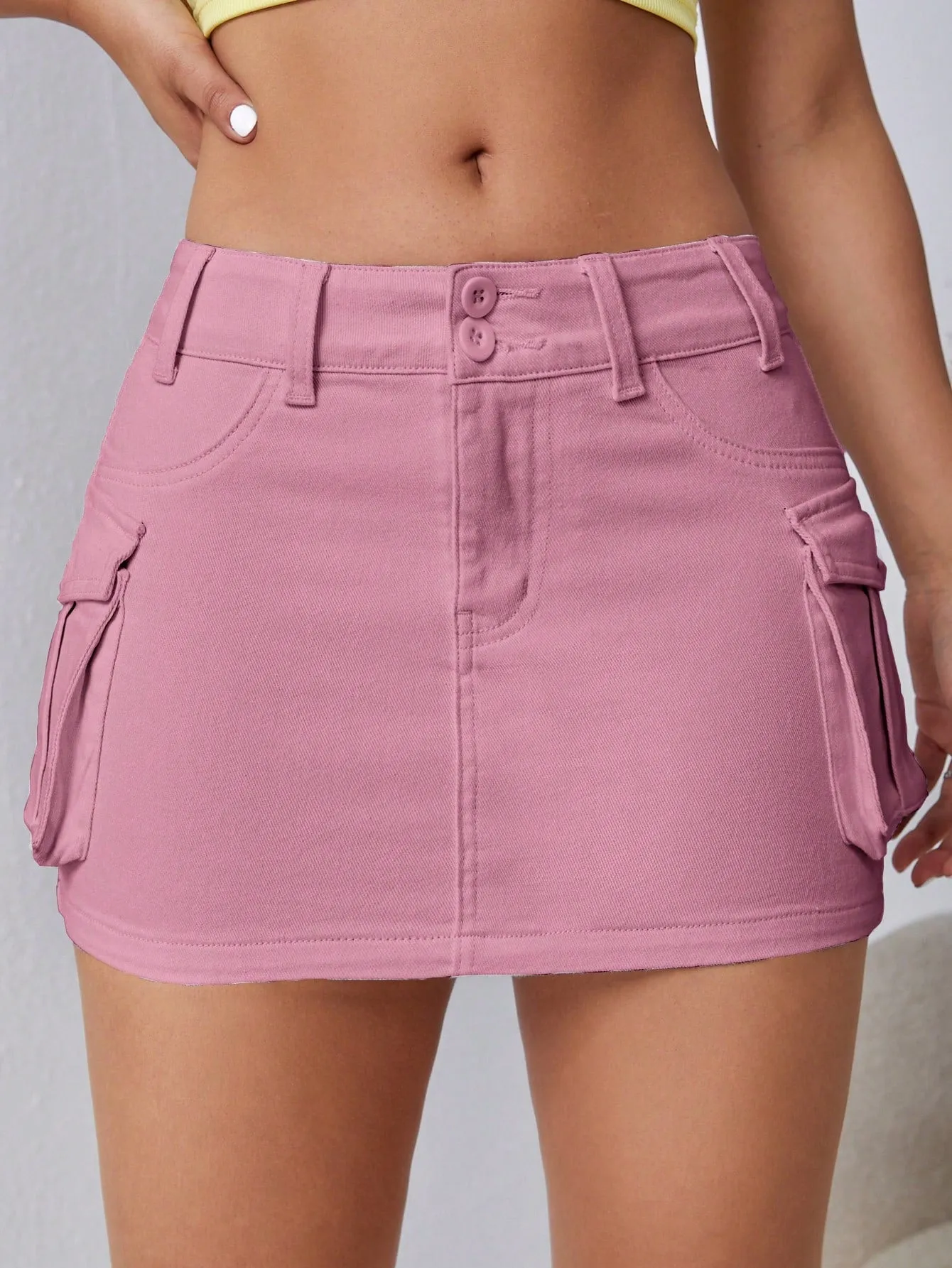 Casual Flap Pocket  Cargo Skirt