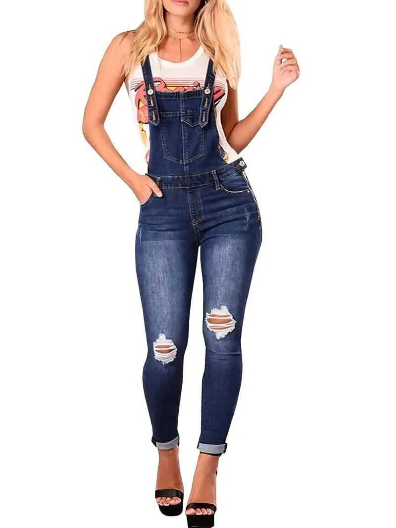 Casual Loose Fit Denim Jumpsuit