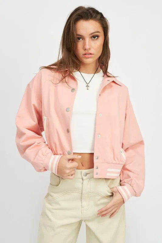 COLLARED BOMBER JACKET