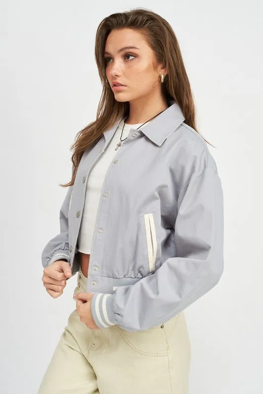 COLLARED BOMBER JACKET