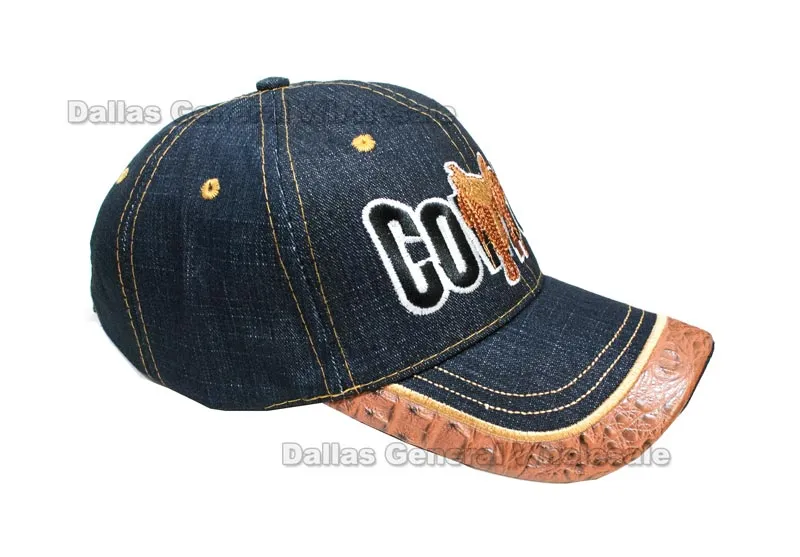 Cowboy Designed Denim Caps Wholesale