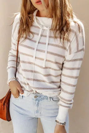 Cowl Neck Striped Sweater