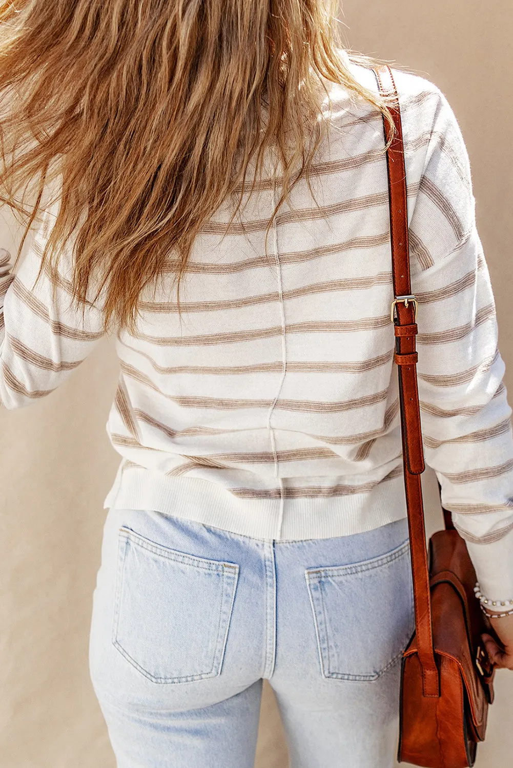 Cowl Neck Striped Sweater