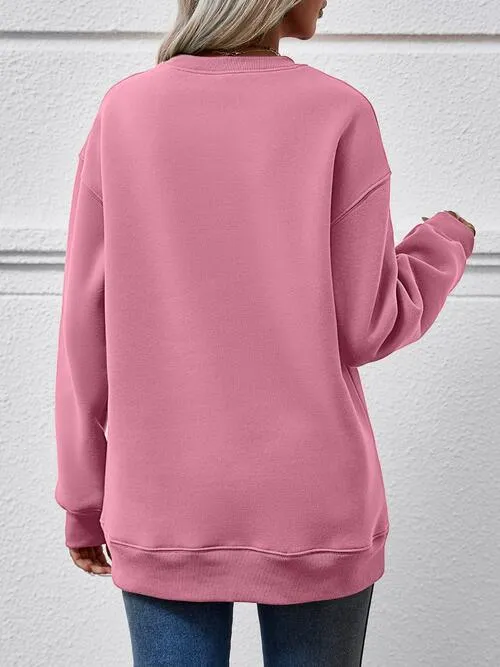 Cozy Oversized Polyester Round Neck Sweatshirt for Ultimate Comfort