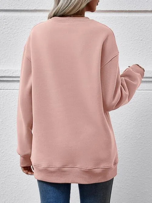 Cozy Oversized Polyester Round Neck Sweatshirt for Ultimate Comfort