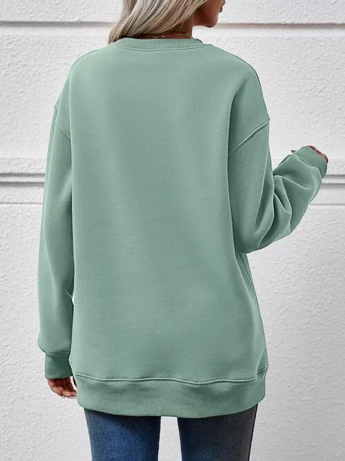 Cozy Oversized Polyester Round Neck Sweatshirt for Ultimate Comfort