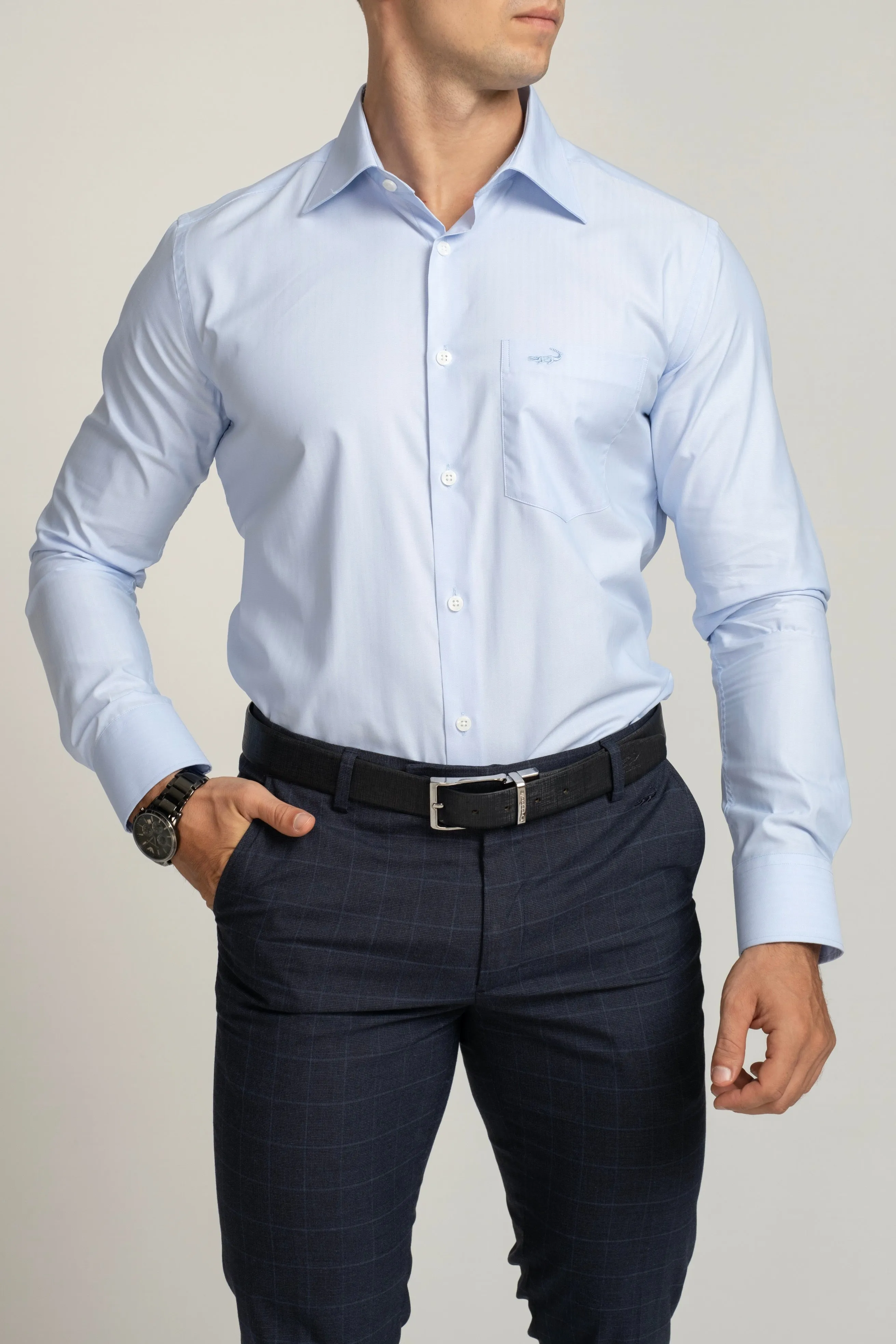 Crocodile Slim Formal Seasonal FS Shirt Blue - Marina