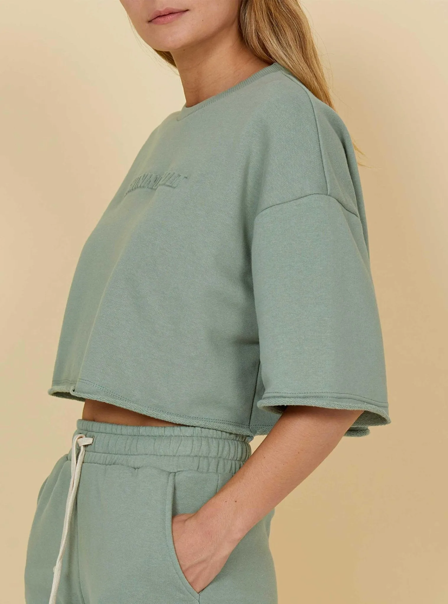 CROPPED T-SHIRT WITH RAW HEMS