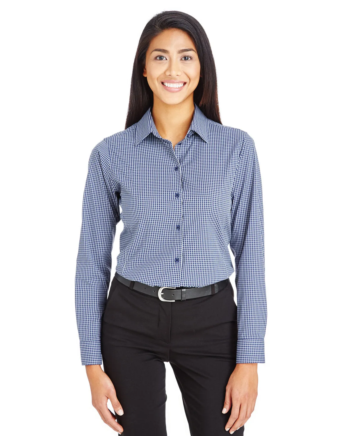 Devon & Jones Ladies CrownLux Performance Tonal Mini Check Shirt