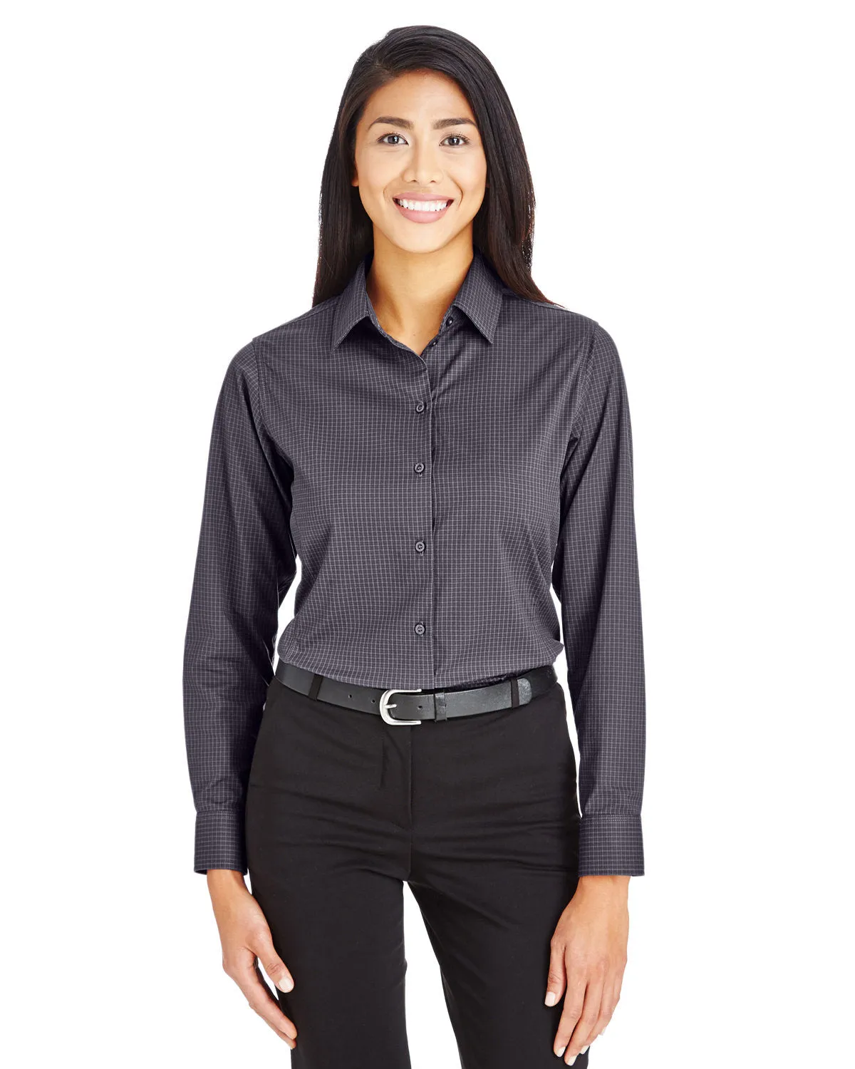 Devon & Jones Ladies CrownLux Performance Tonal Mini Check Shirt