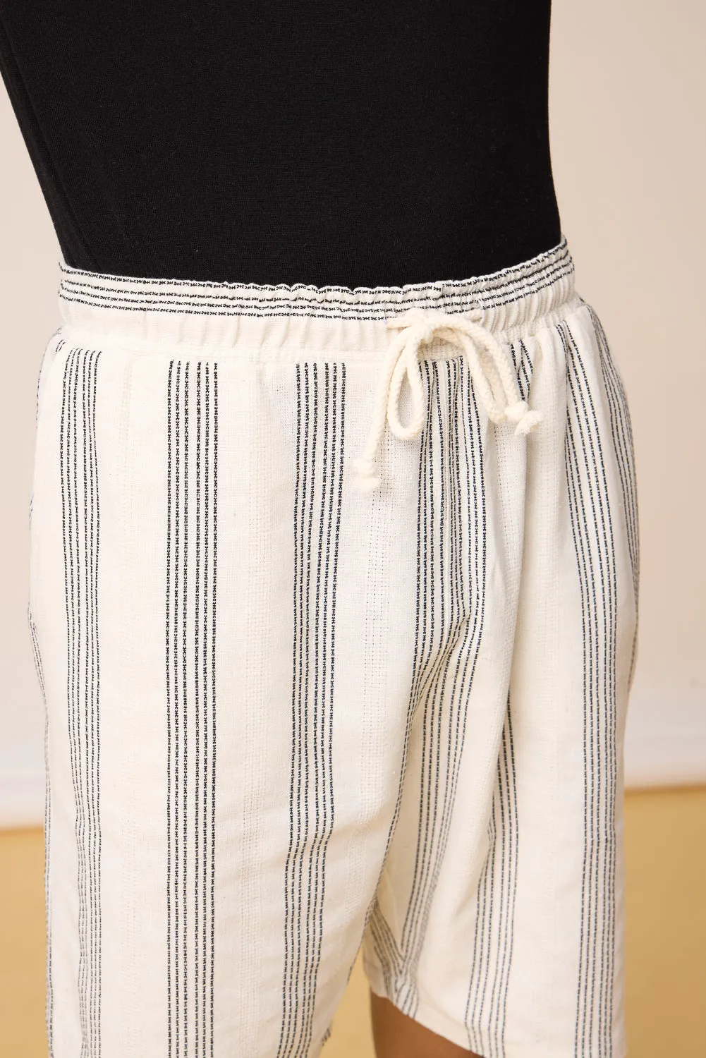 Ebony Striped Ivory Men's Bermuda Shorts