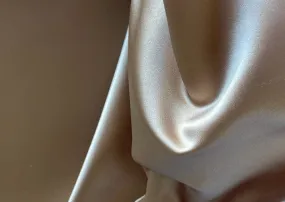 Finest Classic Golden Camel Silk Duchess Satin (Made in Italy)