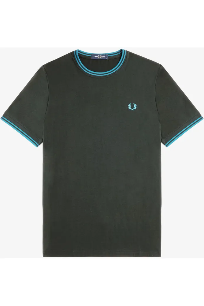 Fred Perry - M1588 Twin Tipped Nightgreen/Ocean - T-Shirt