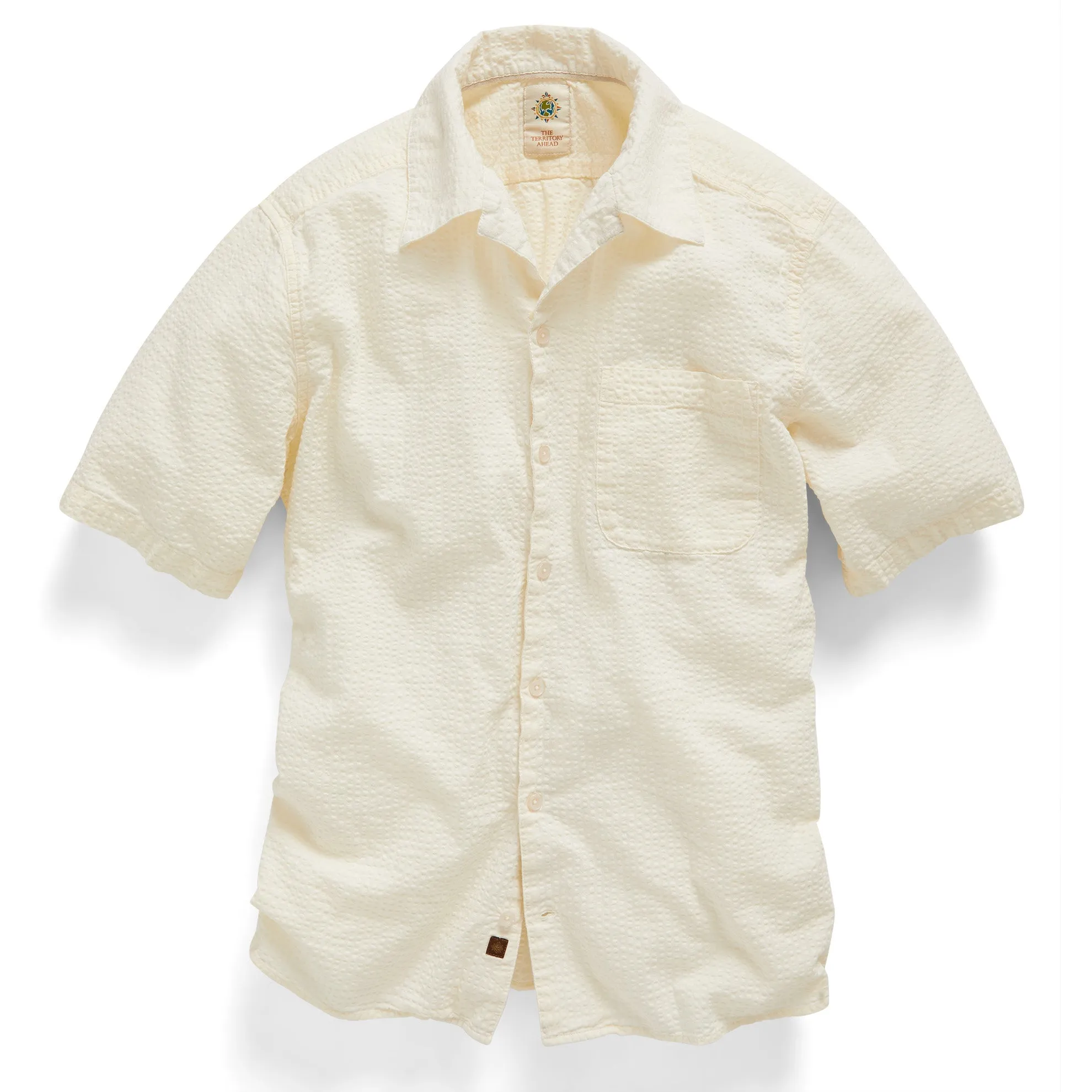 Gregale Short-Sleeve Solid Seersucker Shirt