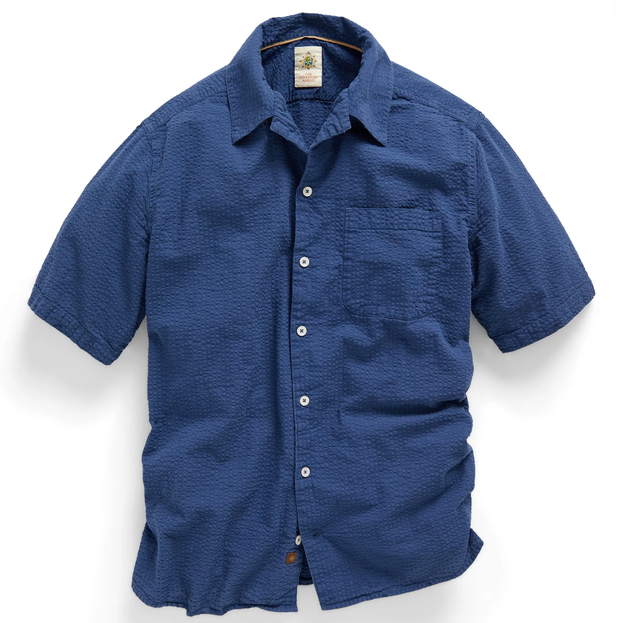 Gregale Short-Sleeve Solid Seersucker Shirt