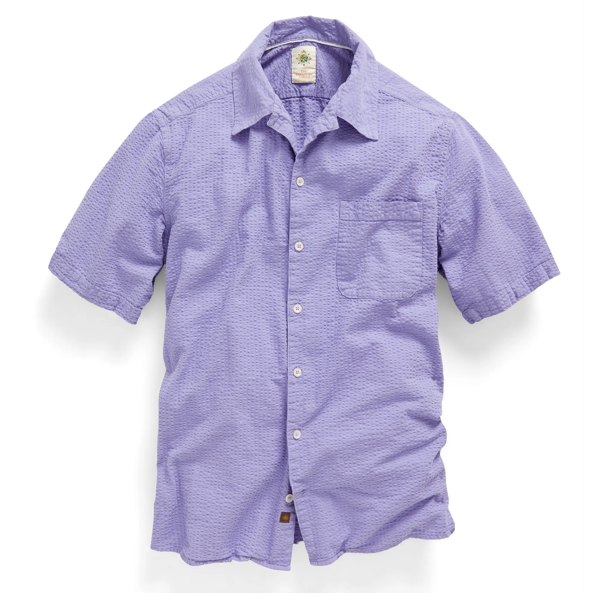 Gregale Short-Sleeve Solid Seersucker Shirt