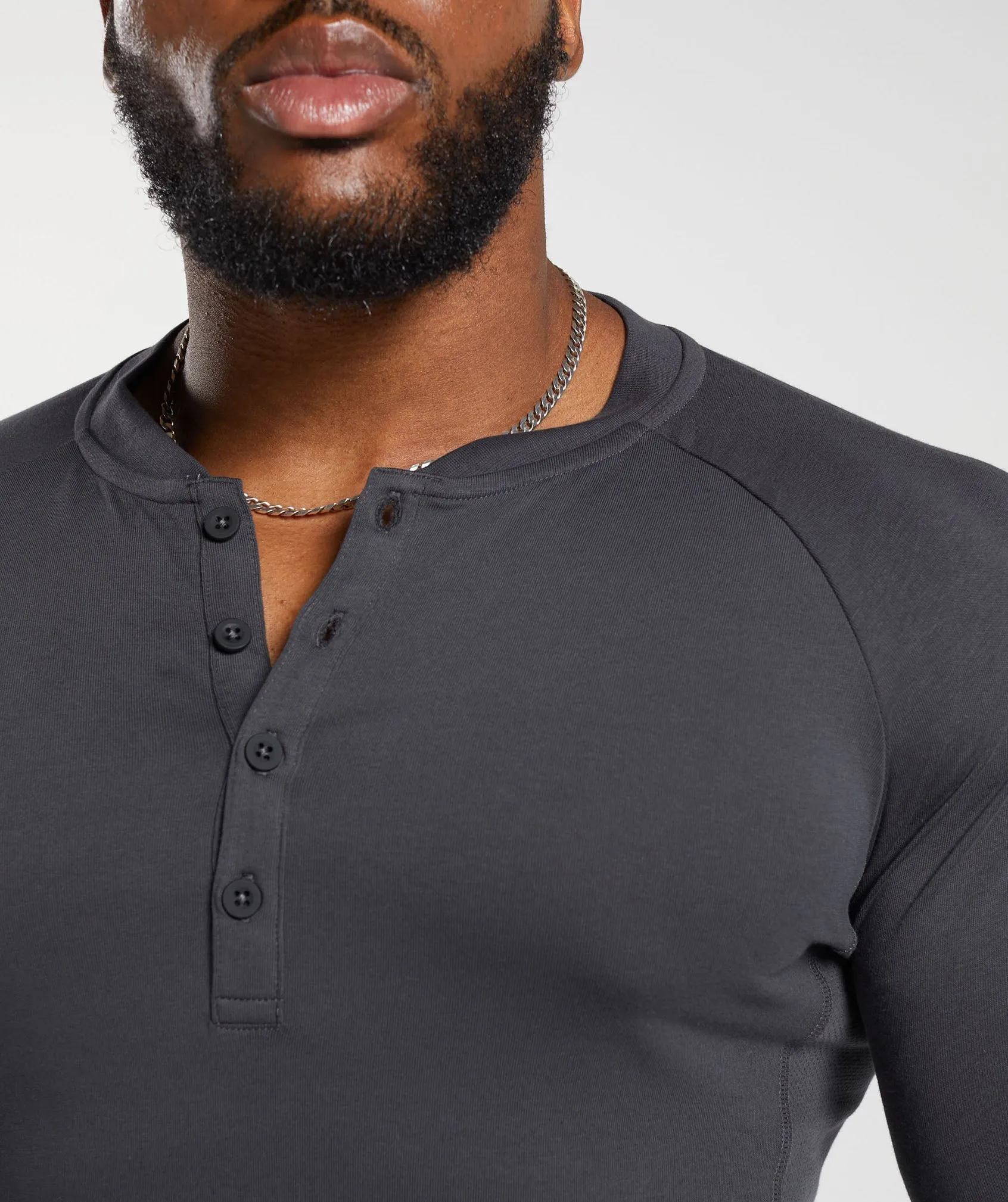 Gymshark Rest Day Essentials Henley - Onyx Grey