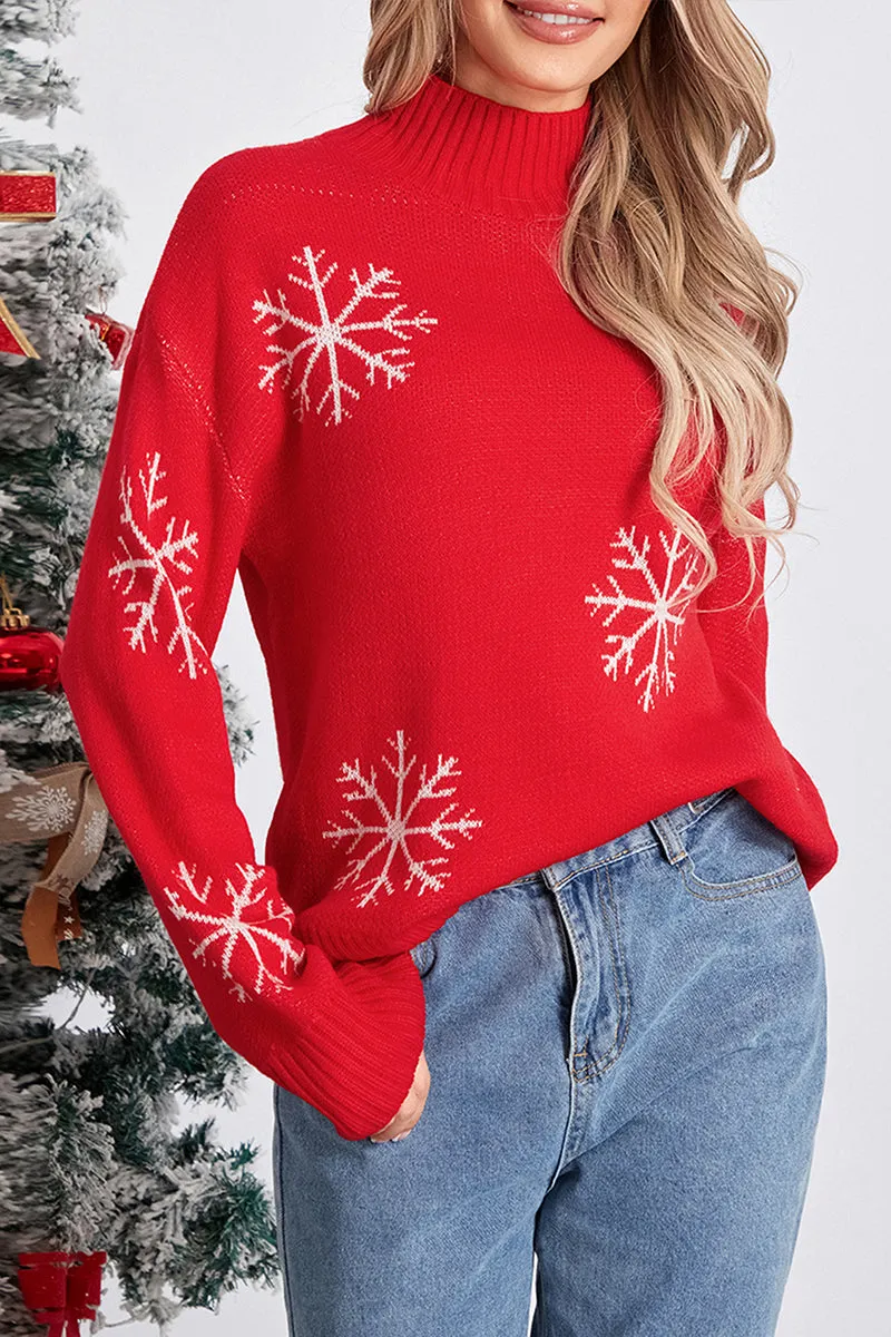 HWT1224 Snowflake Cozy Knit Sweater