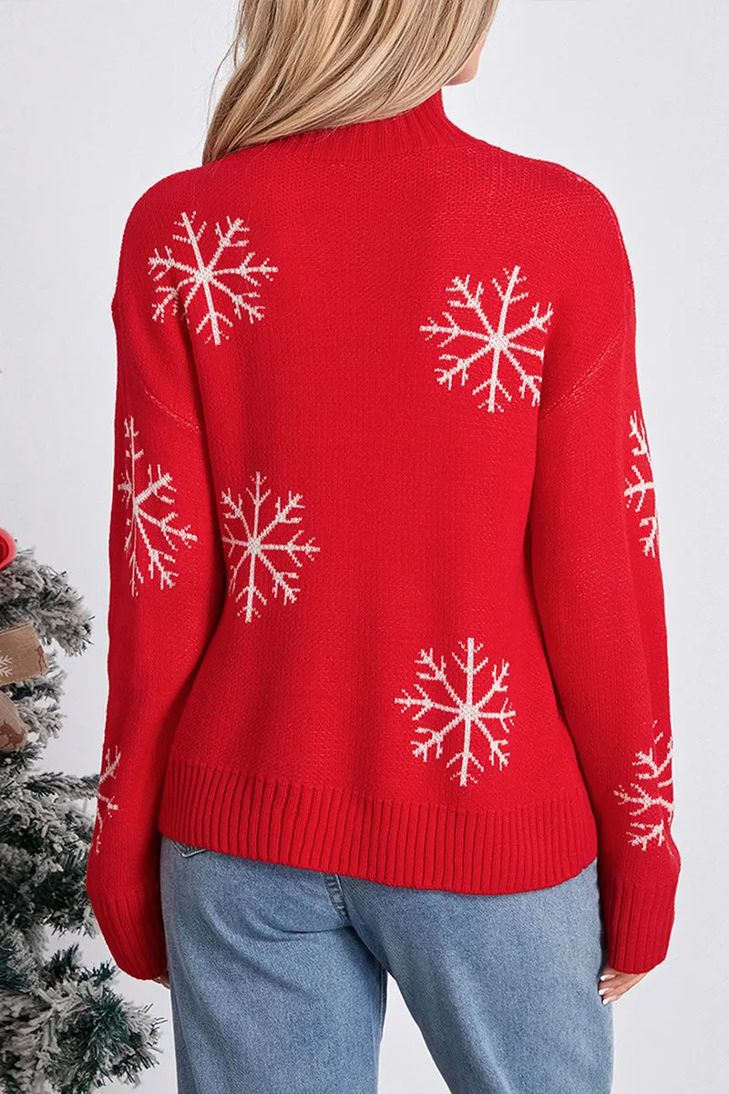 HWT1224 Snowflake Cozy Knit Sweater