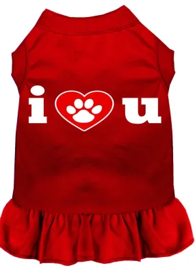 I Heart You Screen Print Dress Red Med (12)