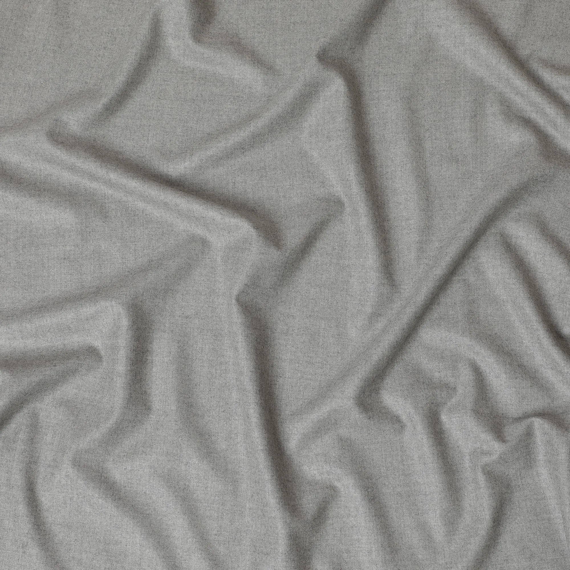 Italian Blended Flannel Wool Jacketing Fabric – 150cm, Light Grey -D17545