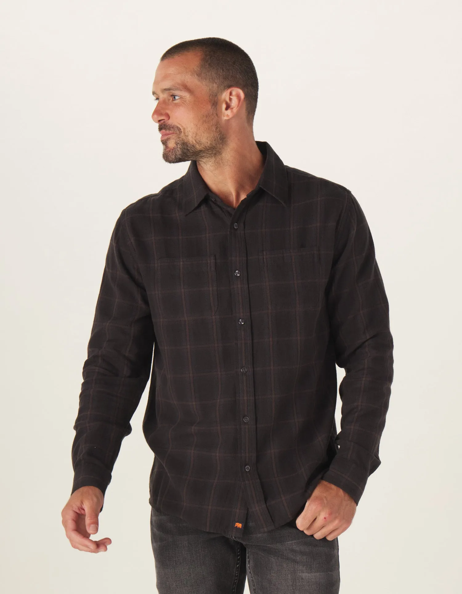 Jackson Lightweight Flannel in Charcoal Plaid