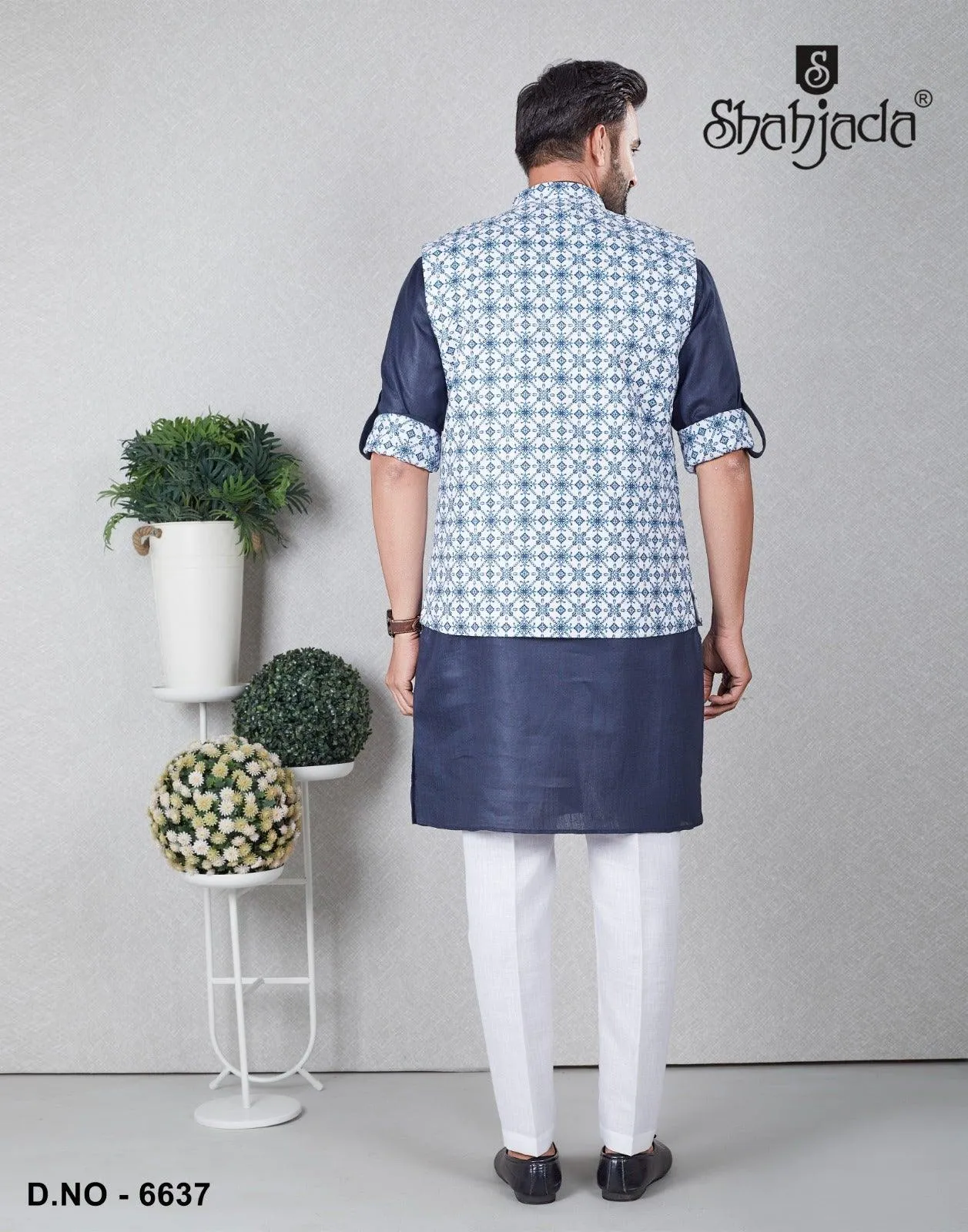 Kurta Jacket Set with Pants 6637