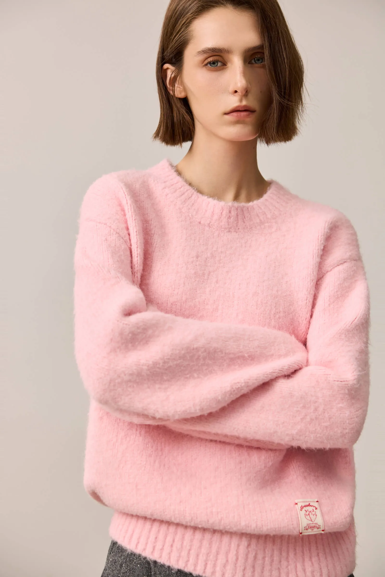 LILY Cozy Fleece-Like Crewneck Sweater