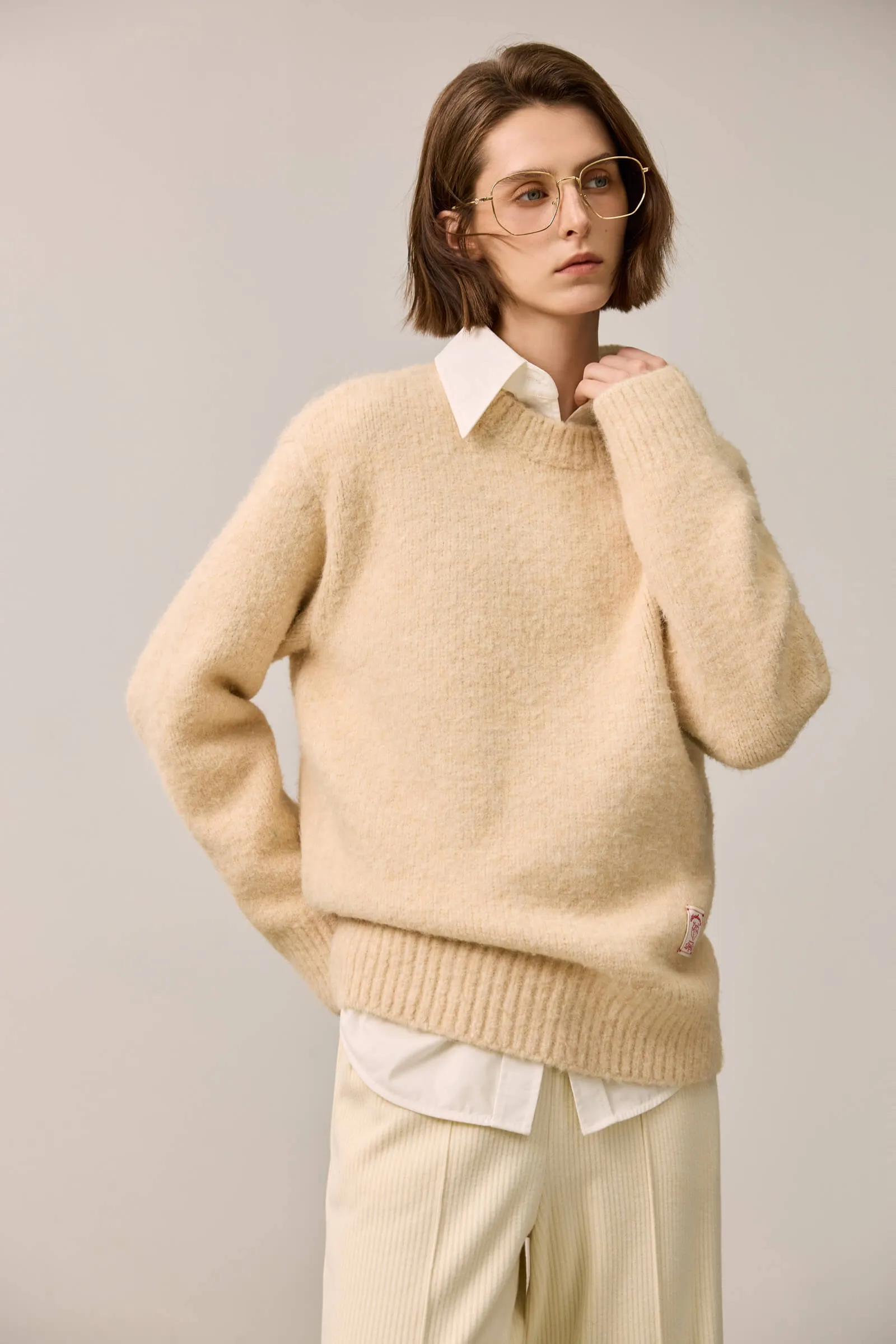 LILY Cozy Fleece-Like Crewneck Sweater