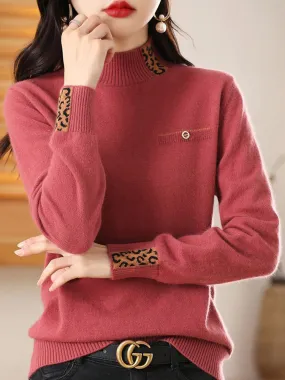 Linda Thick Half High Collar Woman Sweater