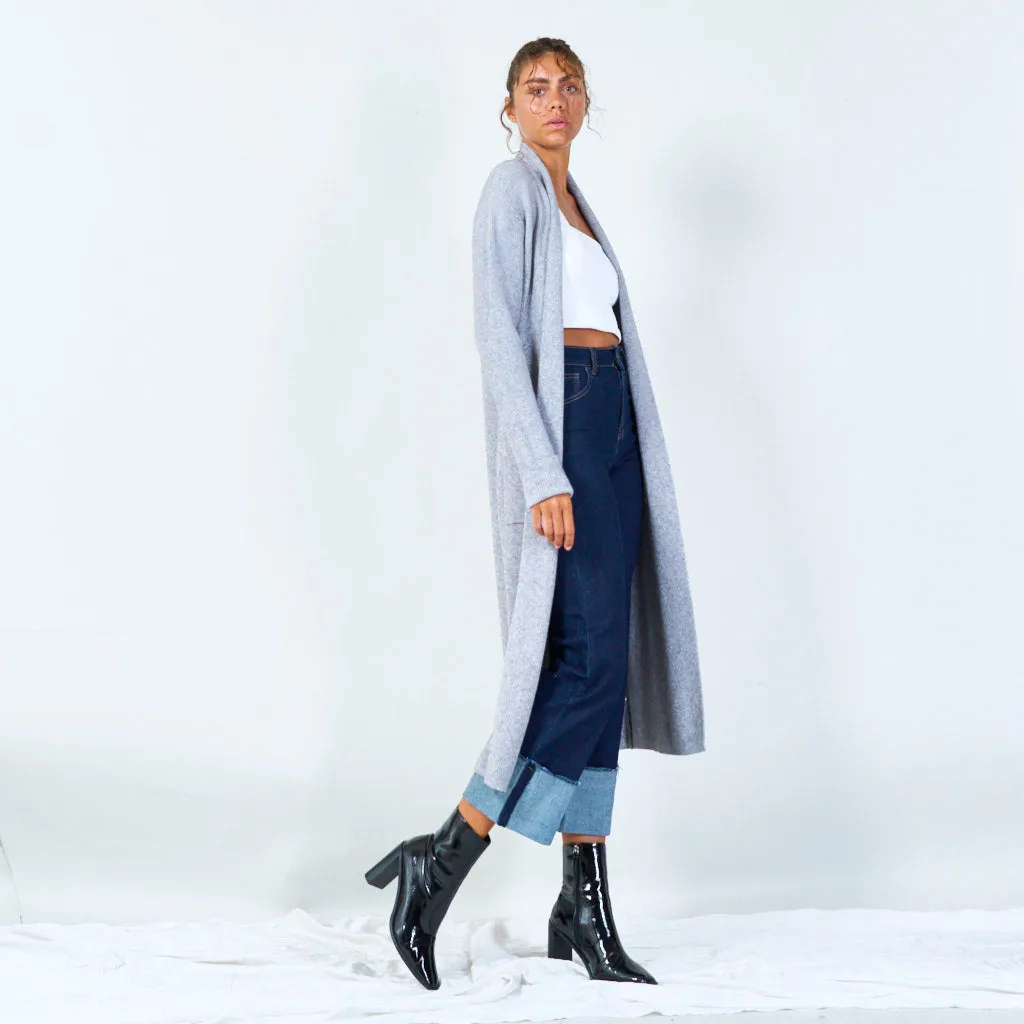 Long open-front cardigan with pockets wholesale