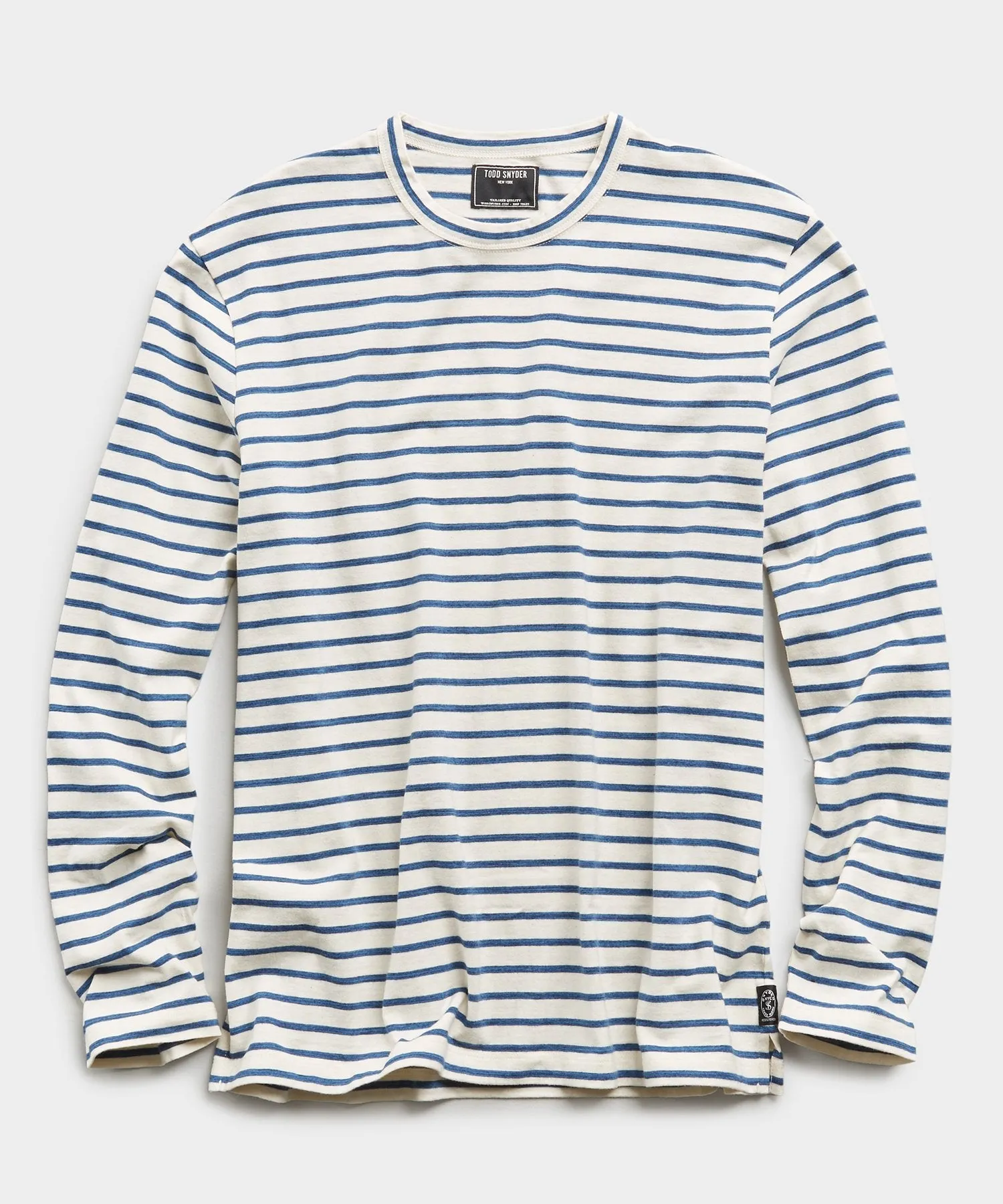 Long Sleeve Japanese Nautical Stripe Tee in Blue