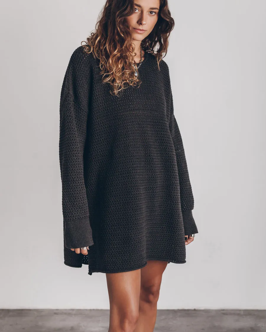 Loose Cozy Knit Oversized Slit Side Sweater