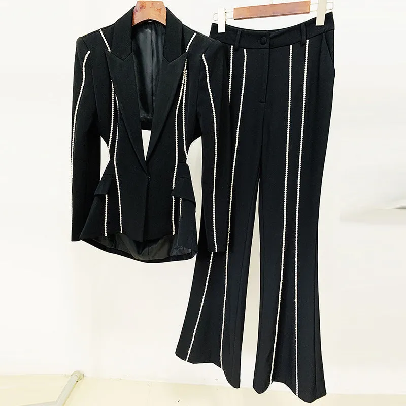 Luxury Blazers Pants Two Piece Set