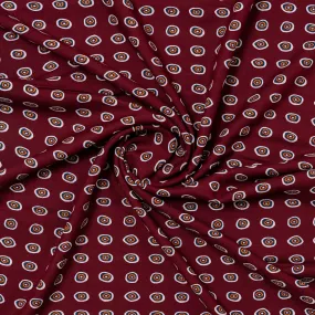 Maroon Rayon Printed Fabric