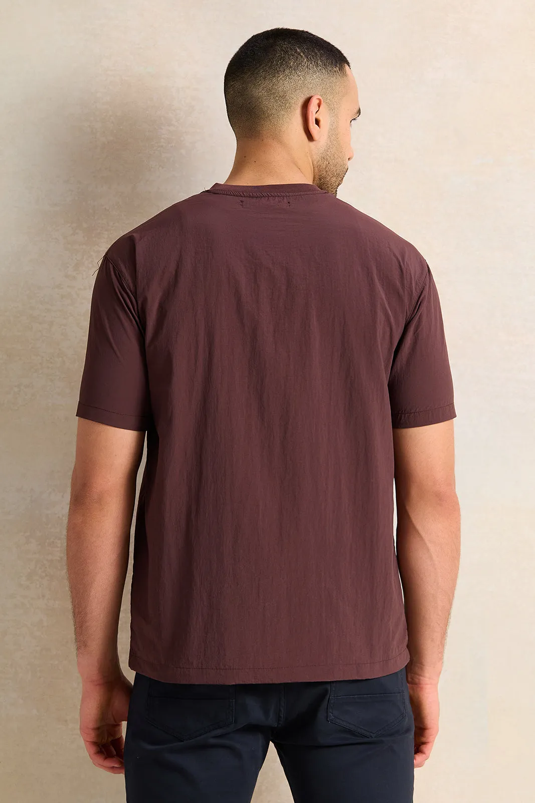 Men Burgundy Lounge T-Shirt