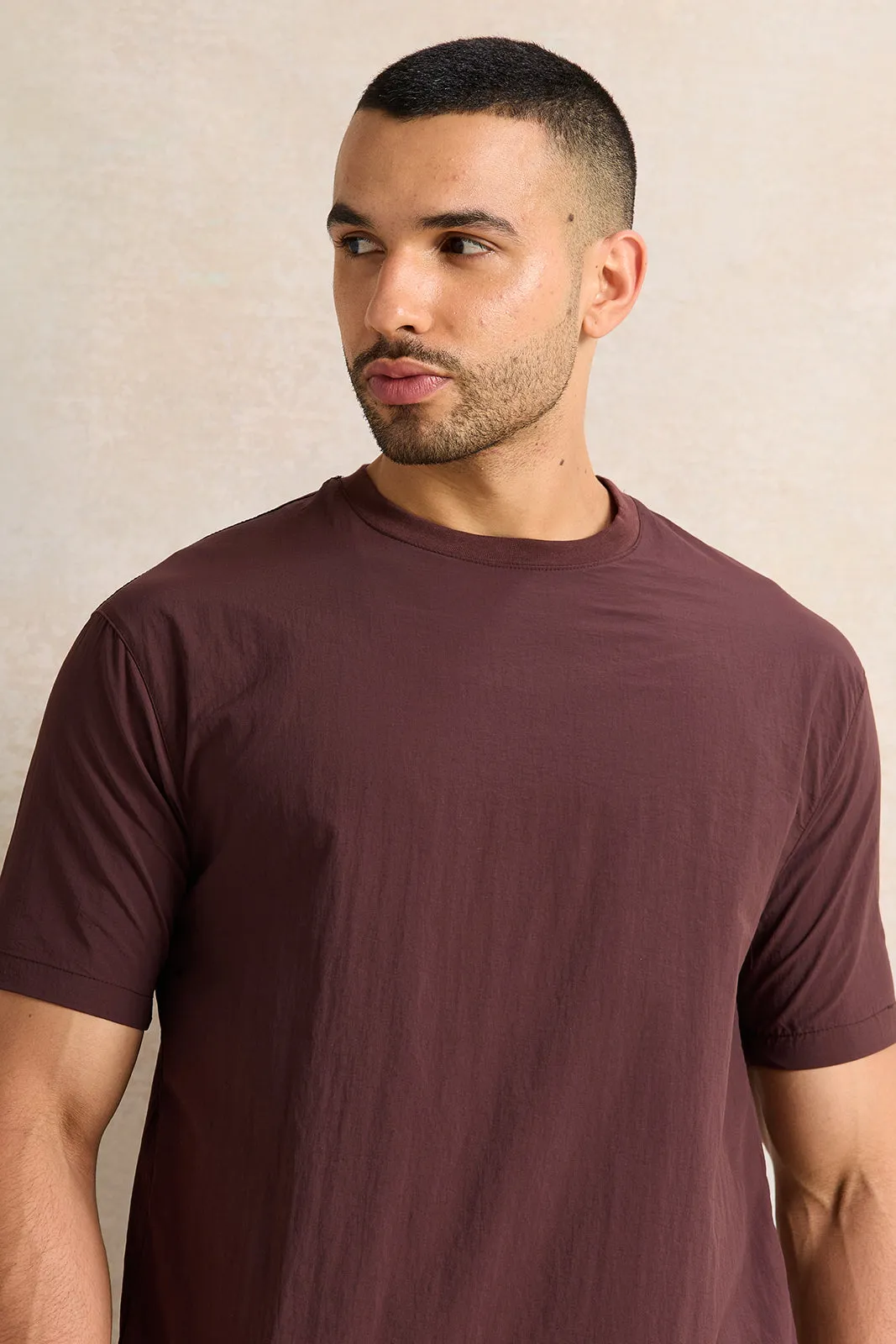 Men Burgundy Lounge T-Shirt