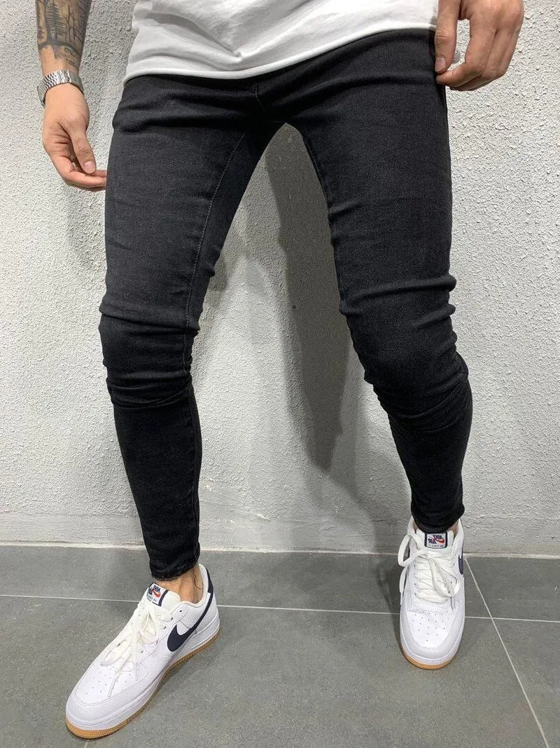 Men's Black Casual Stretch Jeans