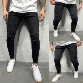 Men's Black Casual Stretch Jeans